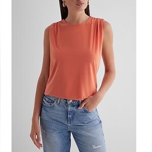 Express Drapey Apricot Skimming Crew Neck Tank Women’s XL